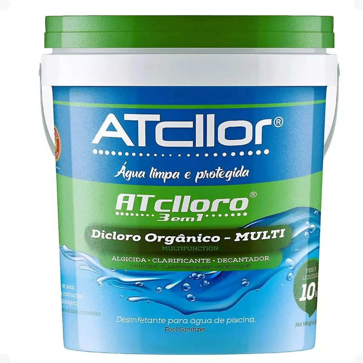 Cloro Atcllor 3 em 1 10 KG + Bônus Algicida Manutenção